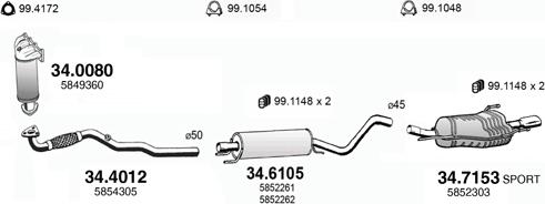 ASSO ART4346 - Система выпуска ОГ autosila-amz.com