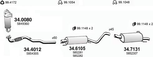 ASSO ART4343 - Система выпуска ОГ autosila-amz.com