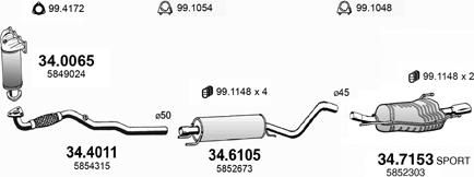 ASSO ART4352 - Система выпуска ОГ autosila-amz.com