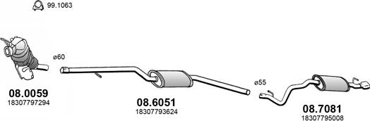 ASSO ART4309 - Система выпуска ОГ autosila-amz.com