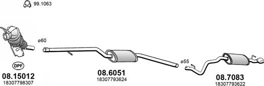 ASSO ART4310 - Система выпуска ОГ autosila-amz.com