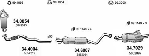 ASSO ART4334 - Система выпуска ОГ autosila-amz.com