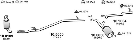 ASSO ART4375 - Система выпуска ОГ autosila-amz.com