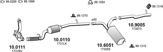 ASSO ART4376 - Система выпуска ОГ autosila-amz.com