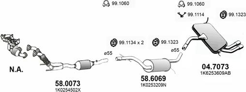 ASSO ART4254 - Система выпуска ОГ autosila-amz.com