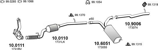 ASSO ART4268 - Система выпуска ОГ autosila-amz.com