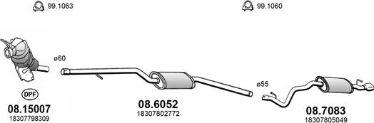 ASSO ART4283 - Система выпуска ОГ autosila-amz.com