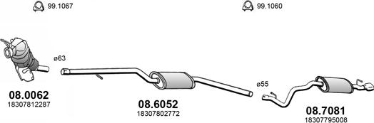 ASSO ART4282 - Система выпуска ОГ autosila-amz.com