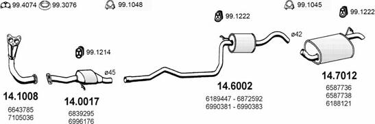 ASSO ART0942 - Система выпуска ОГ autosila-amz.com