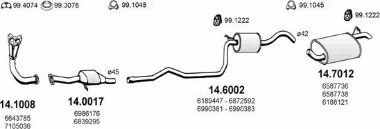 ASSO ART0977 - Система выпуска ОГ autosila-amz.com