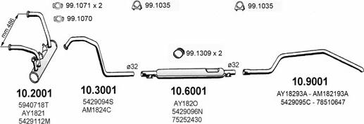 ASSO ART0403 - Система выпуска ОГ autosila-amz.com