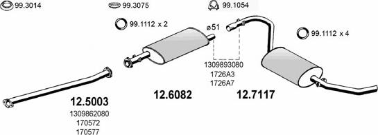 ASSO ART0412 - Система выпуска ОГ autosila-amz.com