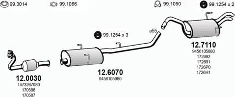 ASSO ART0554 - Система выпуска ОГ autosila-amz.com