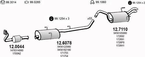 ASSO ART0556 - Система выпуска ОГ autosila-amz.com