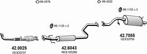 ASSO ART0186 - Система выпуска ОГ autosila-amz.com