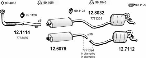 ASSO ART0877 - Система выпуска ОГ autosila-amz.com