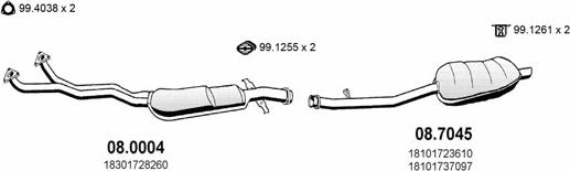 ASSO ART0325 - Система выпуска ОГ autosila-amz.com