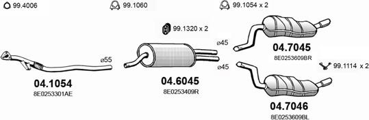 ASSO ART0296 - Система выпуска ОГ autosila-amz.com