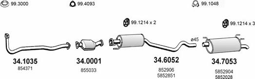 ASSO ART1574 - Система выпуска ОГ autosila-amz.com