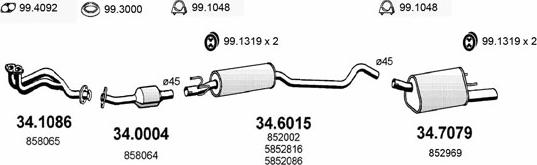 ASSO ART1699 - Система выпуска ОГ autosila-amz.com