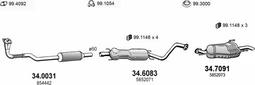 ASSO ART1690 - Система выпуска ОГ autosila-amz.com