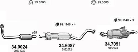 ASSO ART1691 - Система выпуска ОГ autosila-amz.com