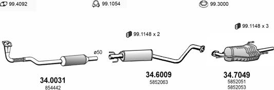 ASSO ART1669 - Система выпуска ОГ autosila-amz.com