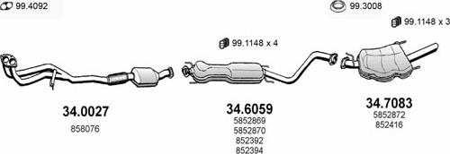 ASSO ART1630 - Система выпуска ОГ autosila-amz.com