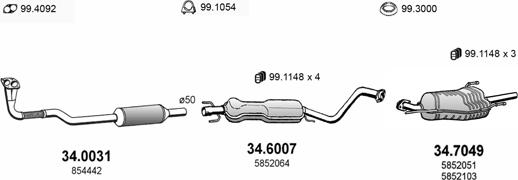 ASSO ART1673 - Система выпуска ОГ autosila-amz.com