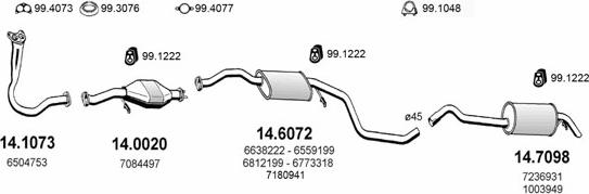 ASSO ART1090 - Система выпуска ОГ autosila-amz.com