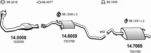 ASSO ART1050 - Система выпуска ОГ autosila-amz.com