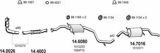 ASSO ART1031 - Система выпуска ОГ autosila-amz.com