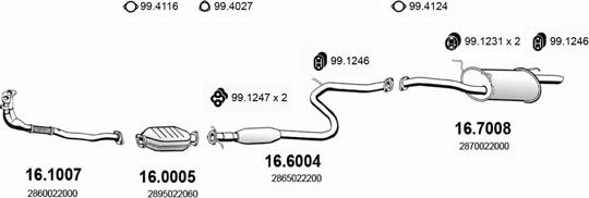 ASSO ART1154 - Система выпуска ОГ autosila-amz.com