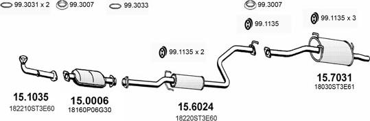 ASSO ART1115 - Система выпуска ОГ autosila-amz.com