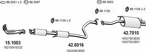 ASSO ART1121 - Система выпуска ОГ autosila-amz.com