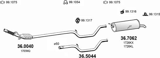 ASSO ART1862 - Система выпуска ОГ autosila-amz.com