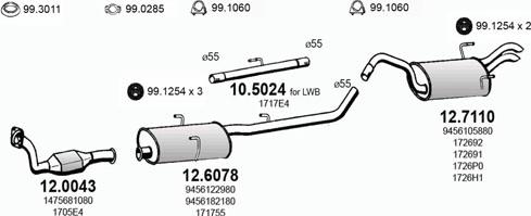 ASSO ART1833 - Система выпуска ОГ autosila-amz.com