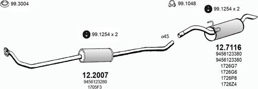 ASSO ART1832 - Система выпуска ОГ autosila-amz.com