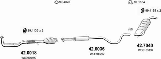 ASSO ART1351 - Система выпуска ОГ autosila-amz.com