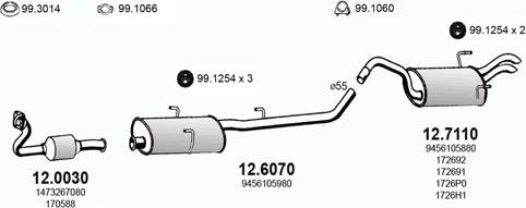 ASSO ART1304 - Система выпуска ОГ autosila-amz.com