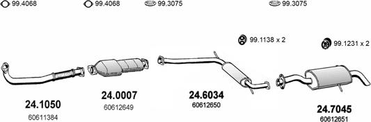 ASSO ART1308 - Система выпуска ОГ autosila-amz.com