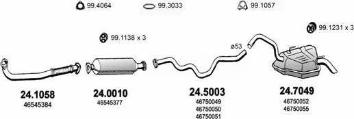 ASSO ART1314 - Система выпуска ОГ autosila-amz.com