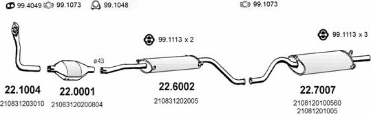 ASSO ART1339 - Система выпуска ОГ autosila-amz.com