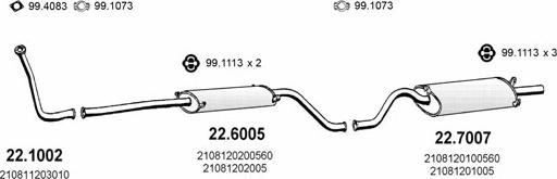 ASSO ART1337 - Система выпуска ОГ autosila-amz.com