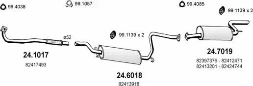 ASSO ART1243 - Система выпуска ОГ autosila-amz.com