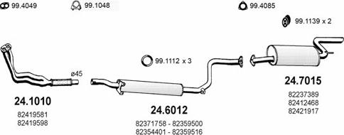 ASSO ART1235 - Система выпуска ОГ autosila-amz.com