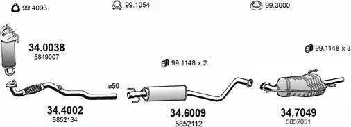 ASSO ART1744 - Система выпуска ОГ autosila-amz.com