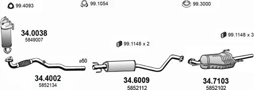 ASSO ART1743 - Система выпуска ОГ autosila-amz.com