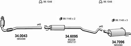 ASSO ART1716 - Система выпуска ОГ autosila-amz.com