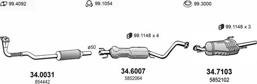 ASSO ART1729 - Система выпуска ОГ autosila-amz.com